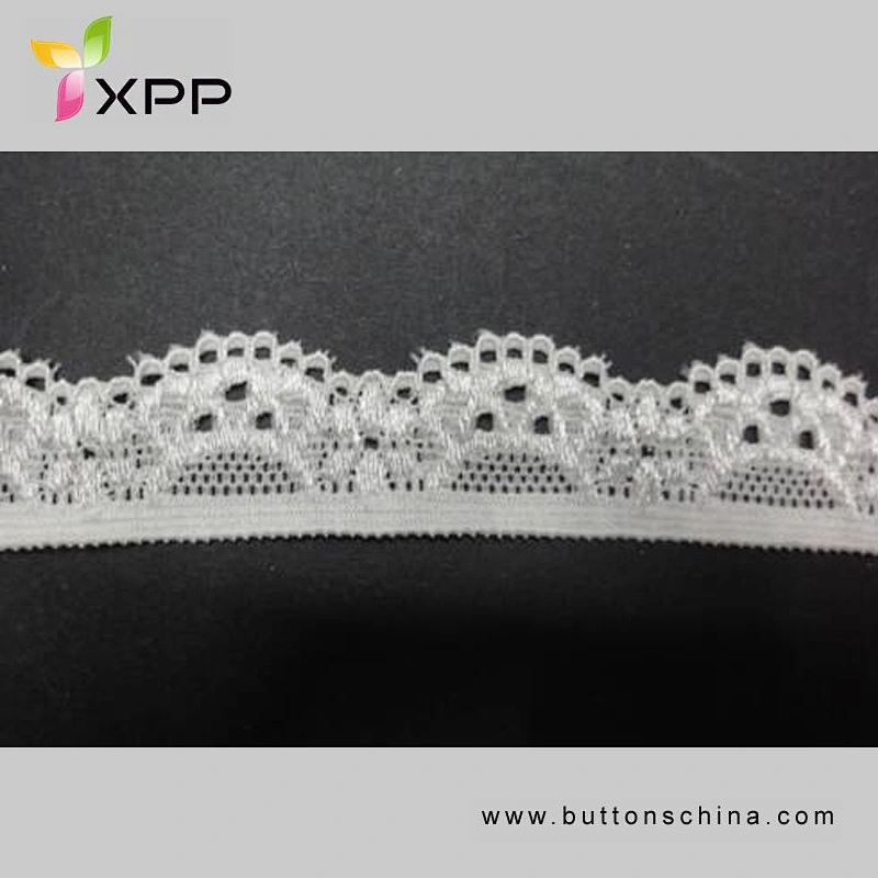 90%NYLON 10%SPANDEX SMALLAR EALSTIC LACE WHITE DYING handmade cotton thread lace style cotton embroidery thread