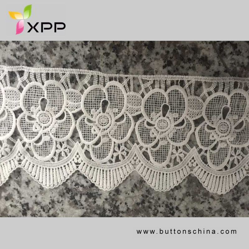 EMBROIDERY WATER LACE MANY COLOR 100% COTTON YARN Off white  water thread  lace Black cotton water flower lace silver lace fabric thread