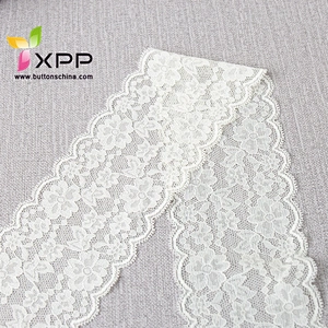 90%NYLON 10%SPANDEX EALSTIC LACE  WHITE handmade cotton thread lace handcut voile lace white lace