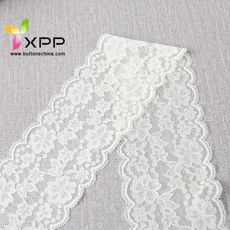 90%NYLON 10%SPANDEX EALSTIC LACE  WHITE handmade cotton thread lace handcut voile lace white lace