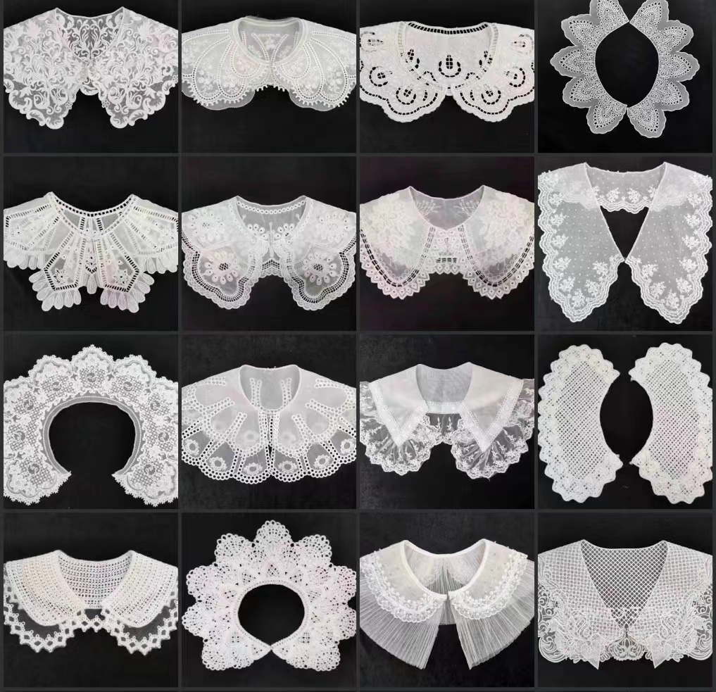 women cotton embroidery collar lace
