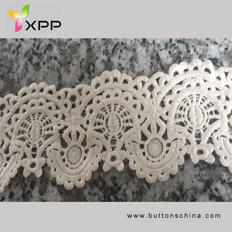 EMBROIDERY WATER LACE MANY COLOR 100% COTTON YARN Off white  water thread  lace formal cotton embroidery lace designer cotton embroidery lace