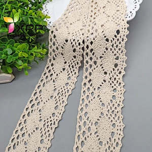 100% COTTON YARDS FLOWER LACE Black cotton flower lace handmade cotton thread lace white cotton entredeux lace