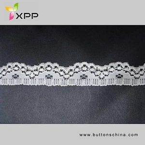 90%NYLON 10%SPANDEX SMALLAR EALSTIC LACE WHITE DYING handmade cotton thread lace style cotton embroidery thread