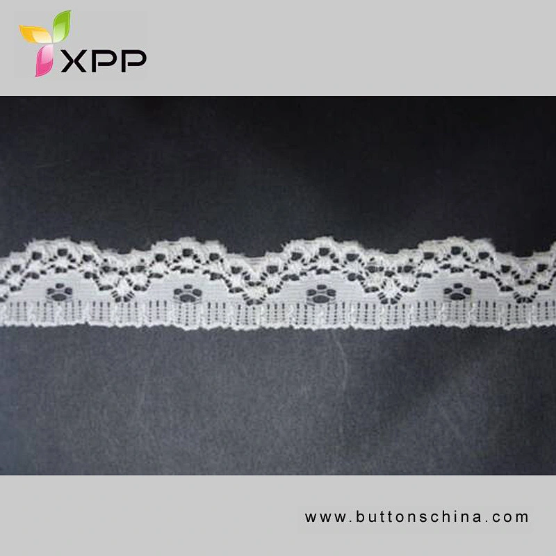 90%NYLON 10%SPANDEX SMALLAR EALSTIC LACE WHITE DYING handmade cotton thread lace style cotton embroidery thread