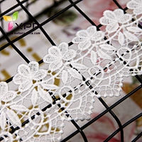 100% COTTON THREAD WATER LACE WITH 5CM OFFICE WHITE Off white  water thread  lace Black cotton water flower lace