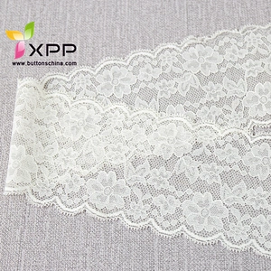 90%NYLON 10%SPANDEX EALSTIC LACE  WHITE handmade cotton thread lace handcut voile lace white lace