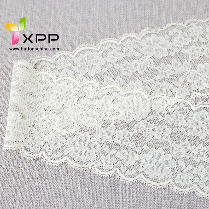 90%NYLON 10%SPANDEX EALSTIC LACE  WHITE handmade cotton thread lace handcut voile lace white lace