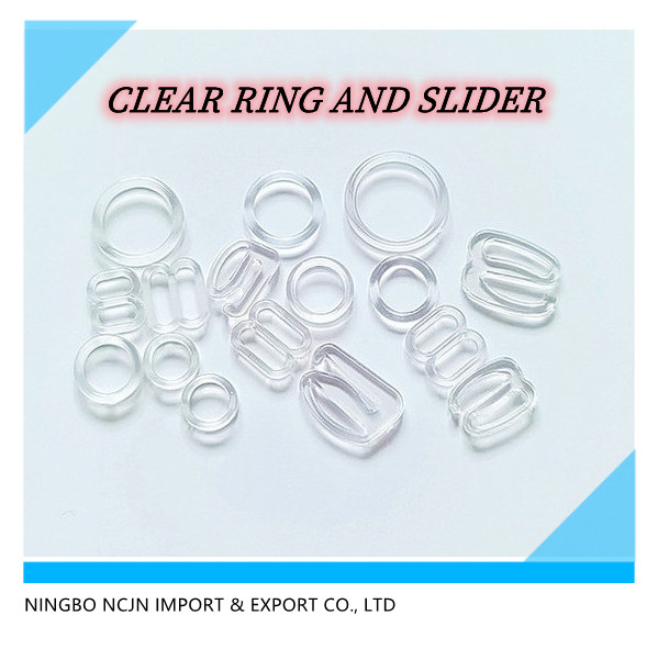 clear plastic bra adjust buckle nylon coated bra slider bra ring and slider