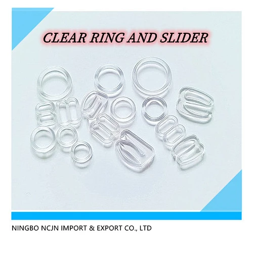 clear plastic bra adjust buckle nylon coated bra slider bra ring and slider
