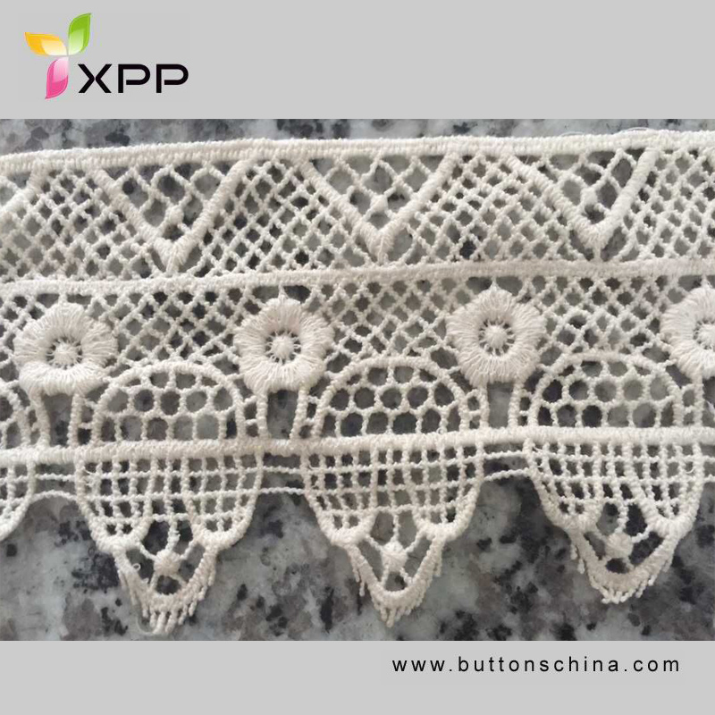 EMBROIDERY WATER LACE MANY COLOR 100% COTTON YARN Off white  water thread  lace formal cotton embroidery lace designer cotton embroidery lace