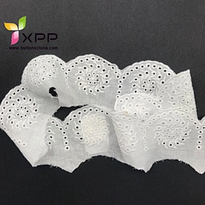 100% COTTON FABRIC TAPE EMB LACE Off white  water thread  lace Black cotton water flower lace handmade cotton thread lace