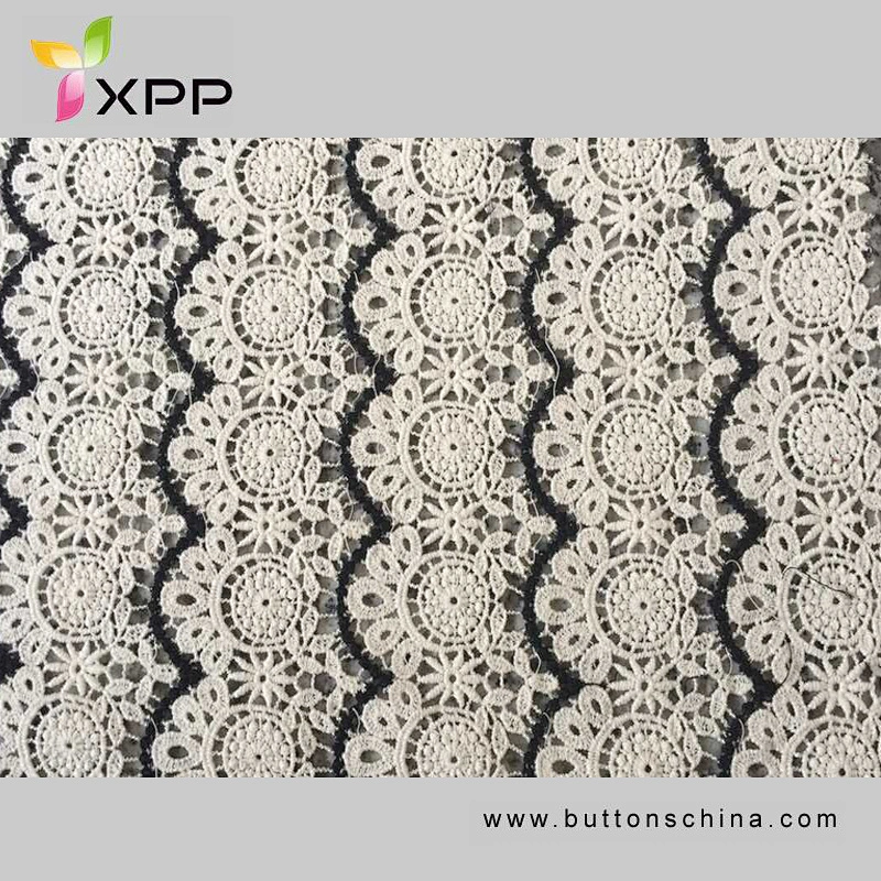 150CM EMBROIDERY WATER LACE MANY COLOR 100% COTTON YARN Off white  water thread  lace Black cotton water flower lace embroidery white cotton lace