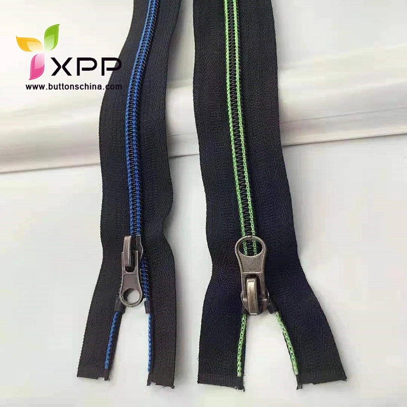 No.5 nylon zipper open end with color sewing stitchs