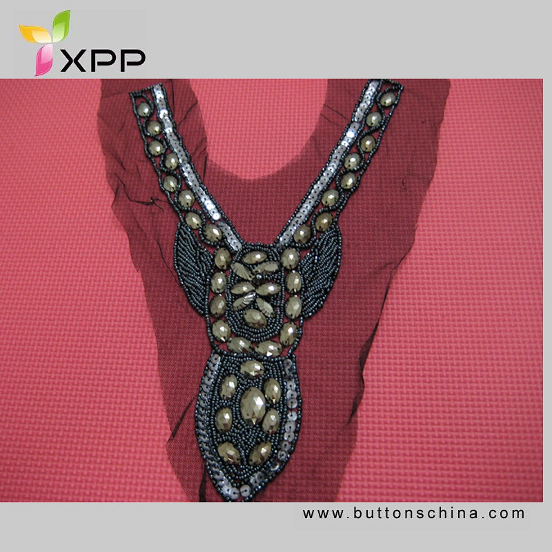 BALCK GLASS BEAD NET FABRIC COLLAR LACE lace collar flower lace voile lace collar organza lace collar sequin bead bead net glass bead lace collar embroidery net lace fabric
