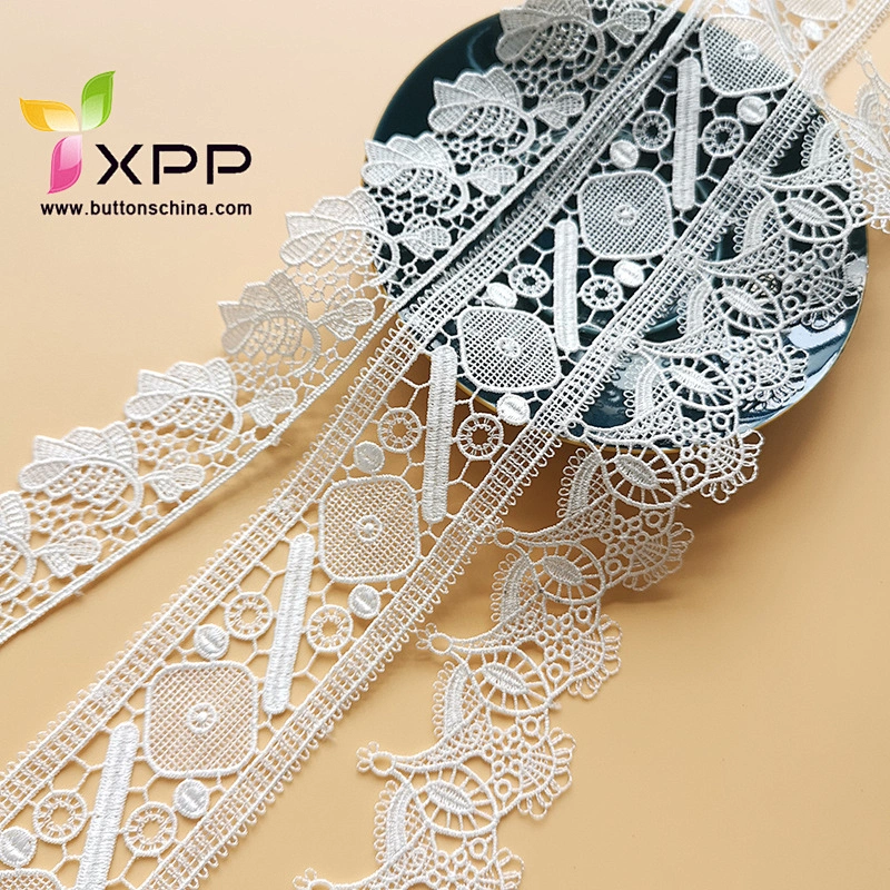 100% COTTON THREAD WATER KING LACE WITH 5CM OFFICE WHITE Black cotton water flower lace silver lace fabric thread