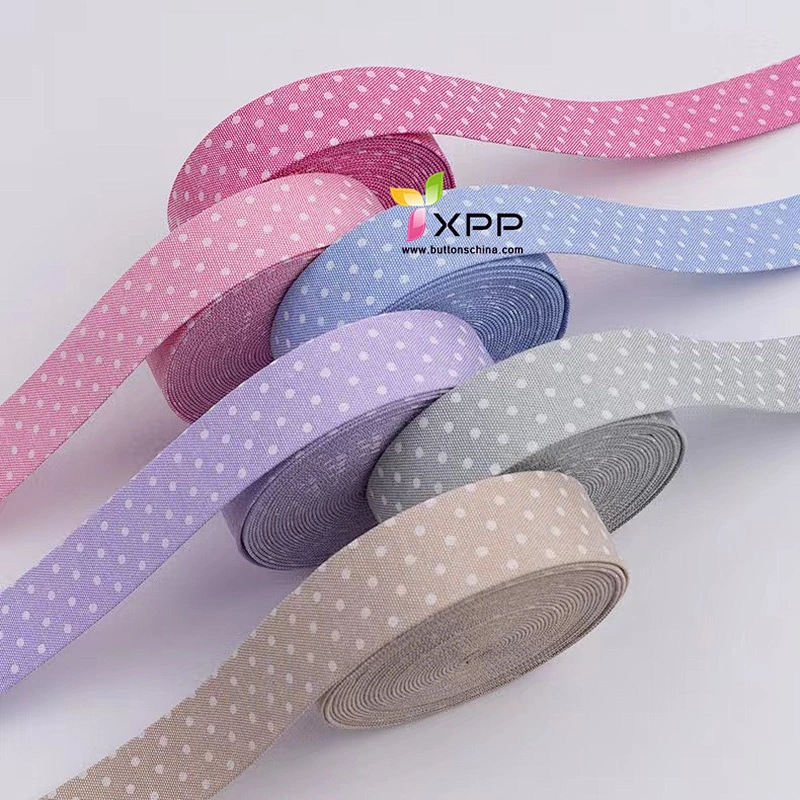 White Dot print and many color bottom 100% cotton tape cotton dot print tape print dot cotton belts white dot print fabric tape