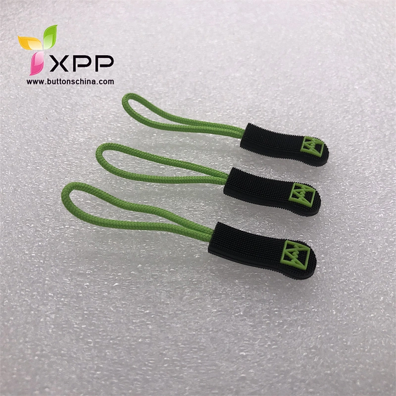 Rubber cord slider puller  zipper puller for sports garments
