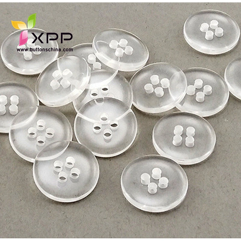 polyester button and plastic button chalk button with laser logo fashion 4h button chalk button 4h laser logo button