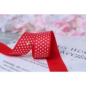 Round dot print Grossgain polyester tape with many color double satin ribbon polyester double faced polyester ribbon single face satin ribbon