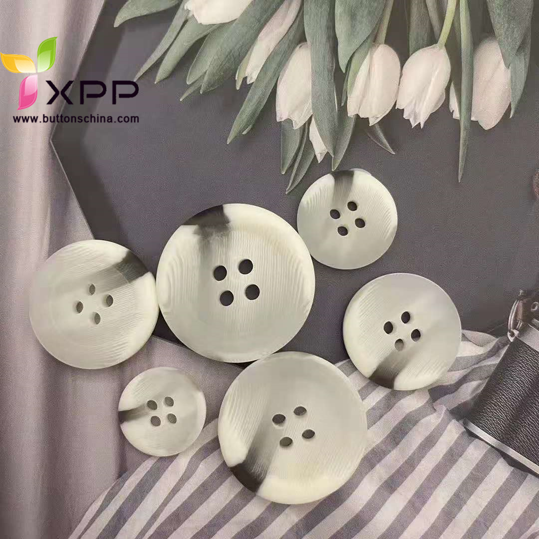 white color plastic horn button coat button over coat button horn coat button