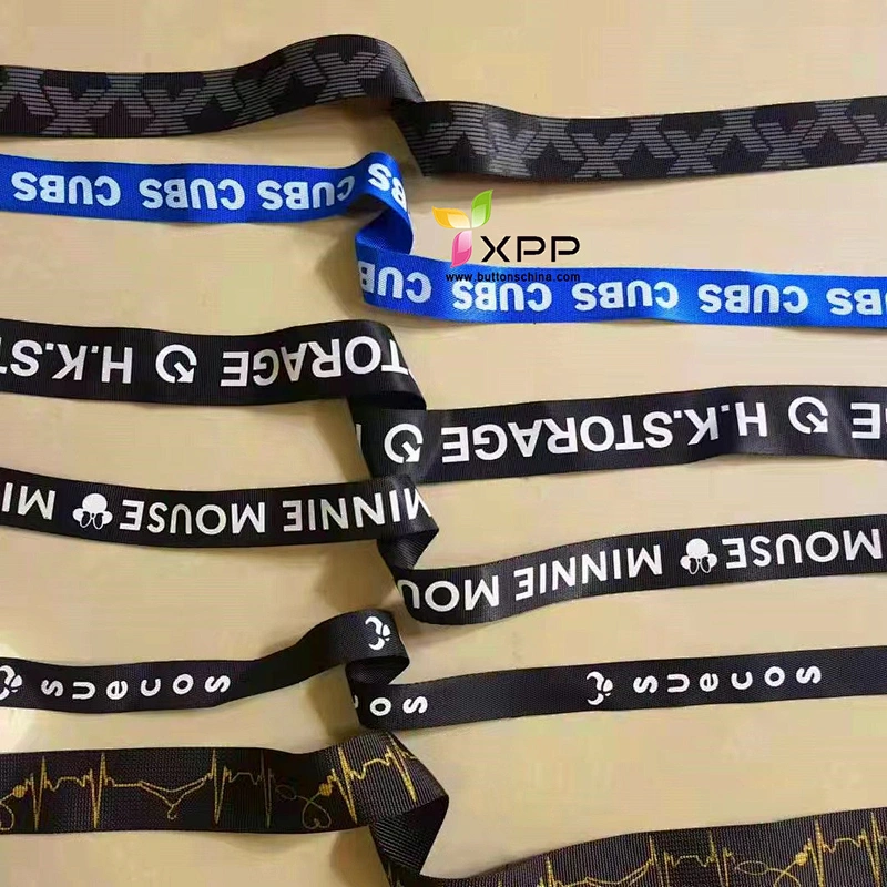 Logo Print and Black 100% cotton tape Logo print belt Print cotton tape