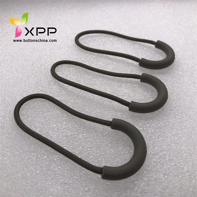 Rubber cord slider puller  zipper puller for sports garments