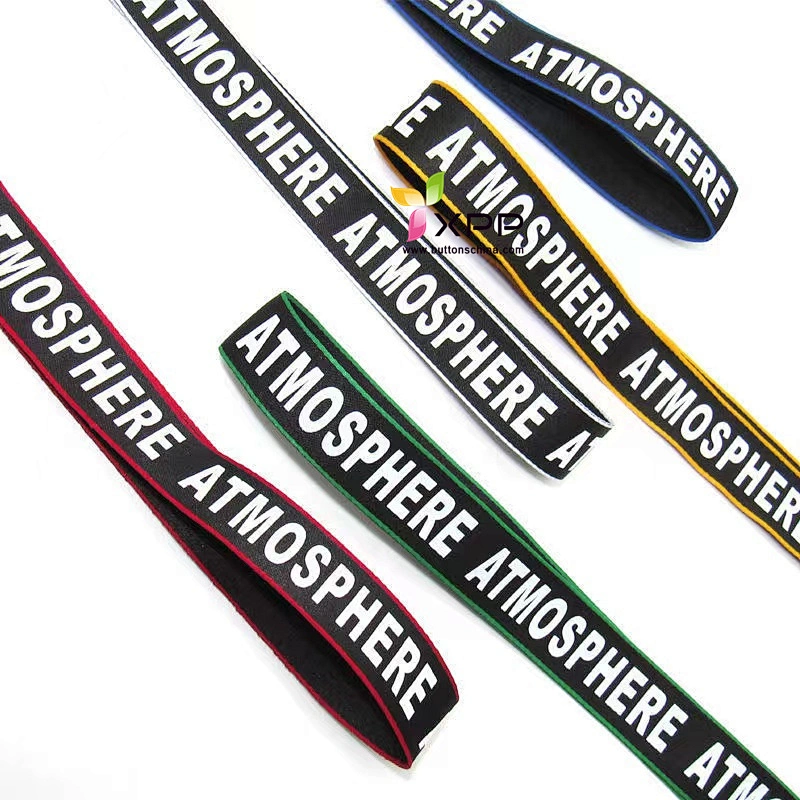 Logo Print and Black 100% cotton tape Logo print belt Print cotton tape