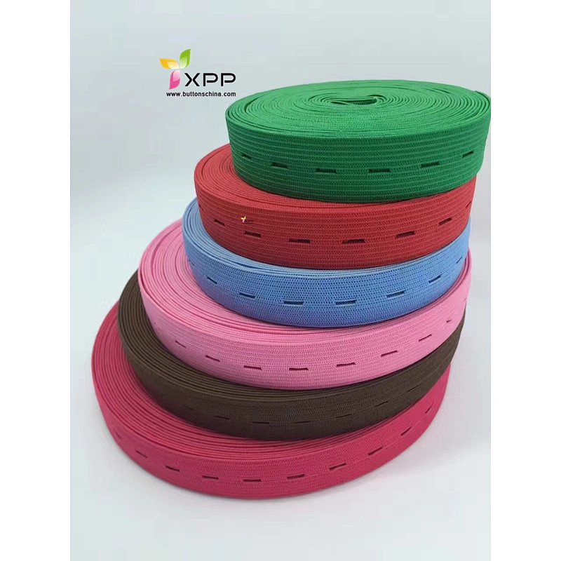 Colored Eyelet Adjustable Button Hole Elastic Tape elastic button hole tape button hole elastic tape button hole elastic webbing