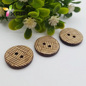 natural coconut shell button with laser pattern