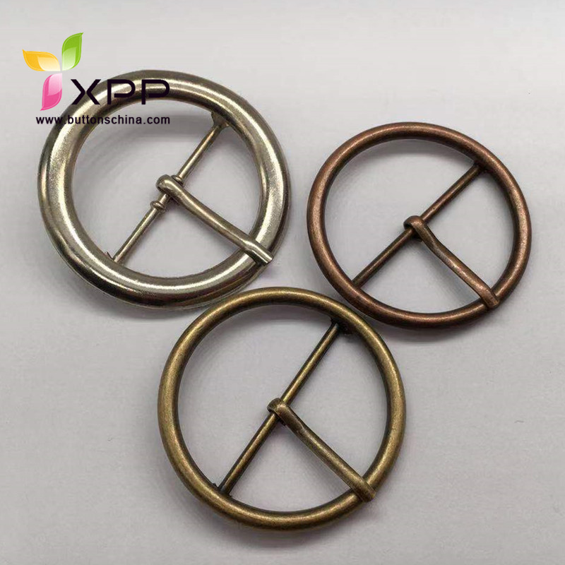 round metal buckle with pin