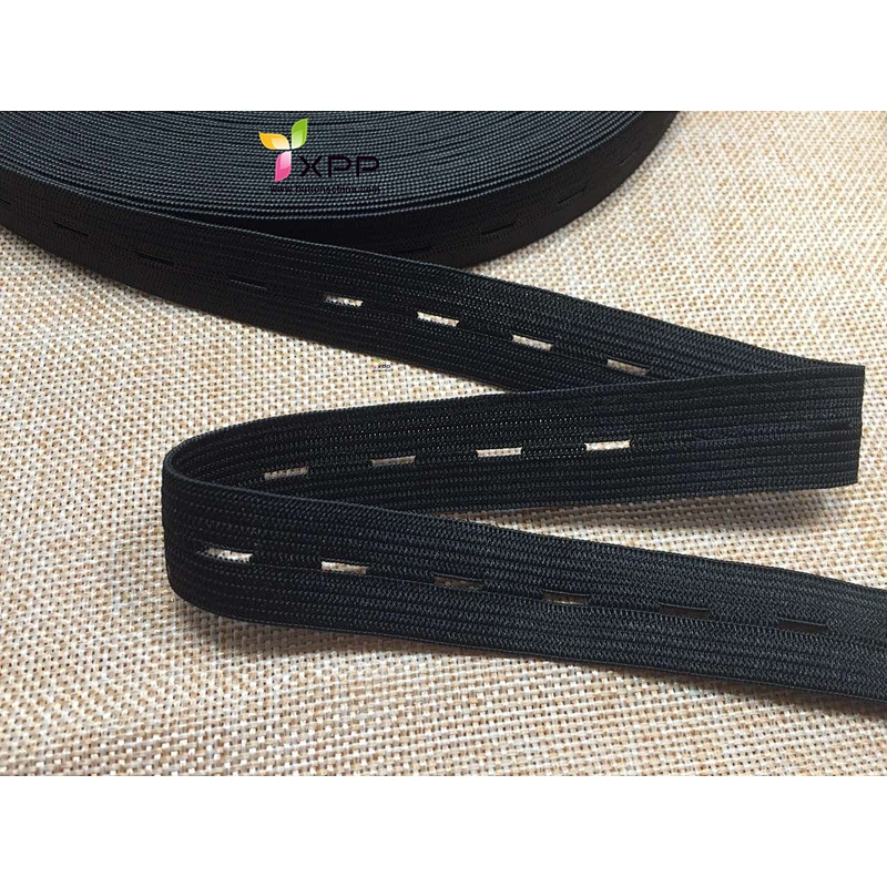 Colored Eyelet Adjustable Button Hole Elastic Tape elastic button hole tape button hole elastic tape button hole elastic webbing