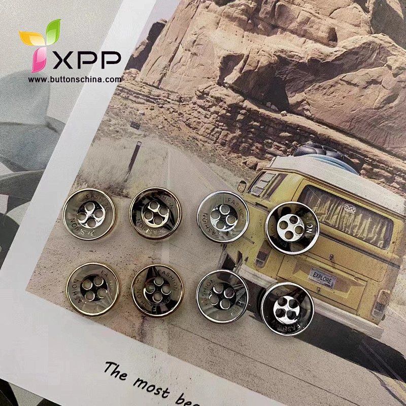 fashion shirt button polyester shirt button fashion plastic plating button silver plating button