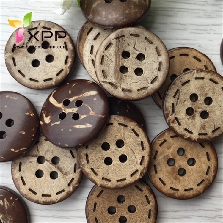 natural plane coconut shell 4h button