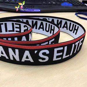 Manufacture Jacquard Logo Elastic Webbing Ribbon Tape Band Waistband for Exercise elastic button hole tape button hole elastic tape button hole elastic webbing jacquard elastic waistband