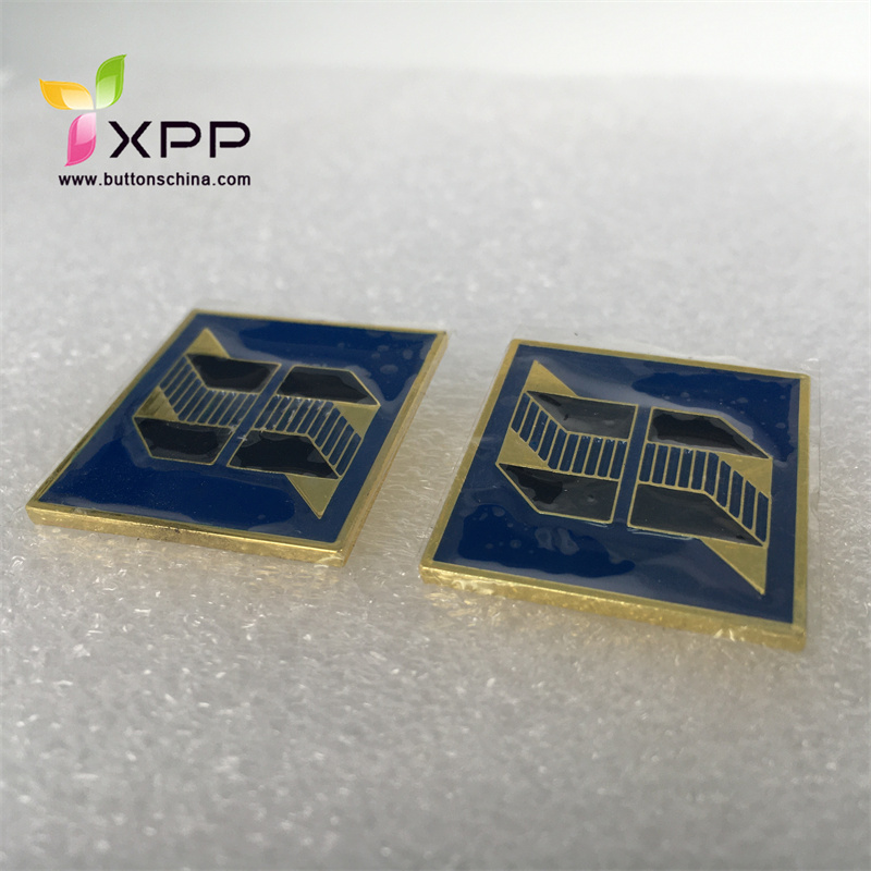 Stylish metal badge with safety pin