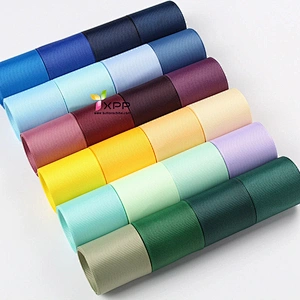 Round dot print Grossgain polyester tape with many color double satin ribbon polyester double faced polyester ribbon double color satin ribbon satin ribbon single face