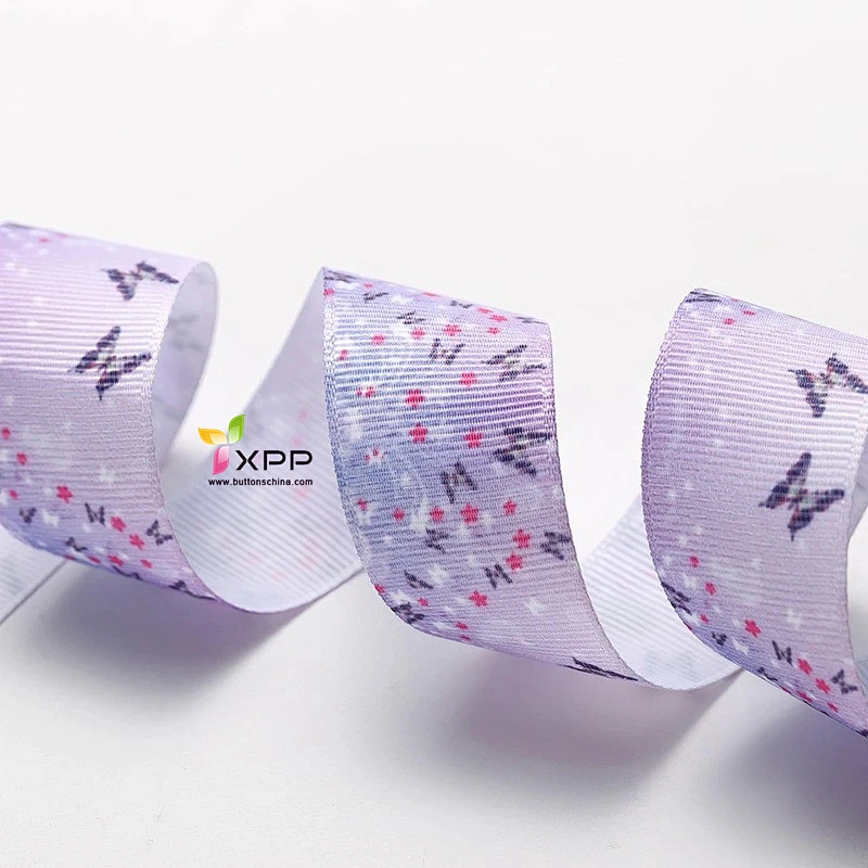 Grossgain polyester tape Print flower with many color double satin ribbon polyester double faced polyester ribbon double color satin ribbon single face satin ribbon