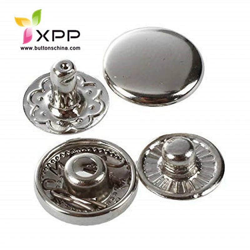 spring type snap button metal spring snap button metal snap button 4 parts snap button
