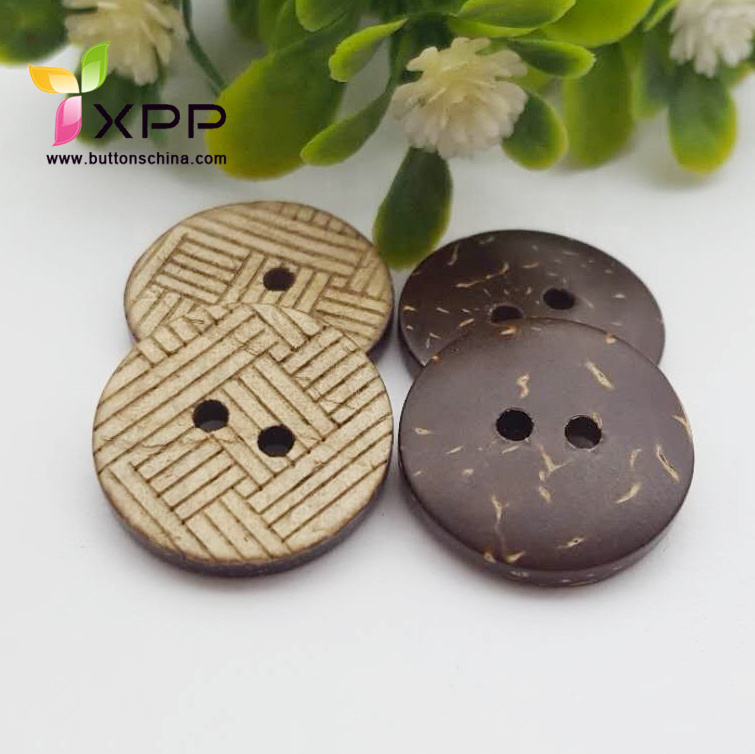 natural coconut shell button with laser pattern