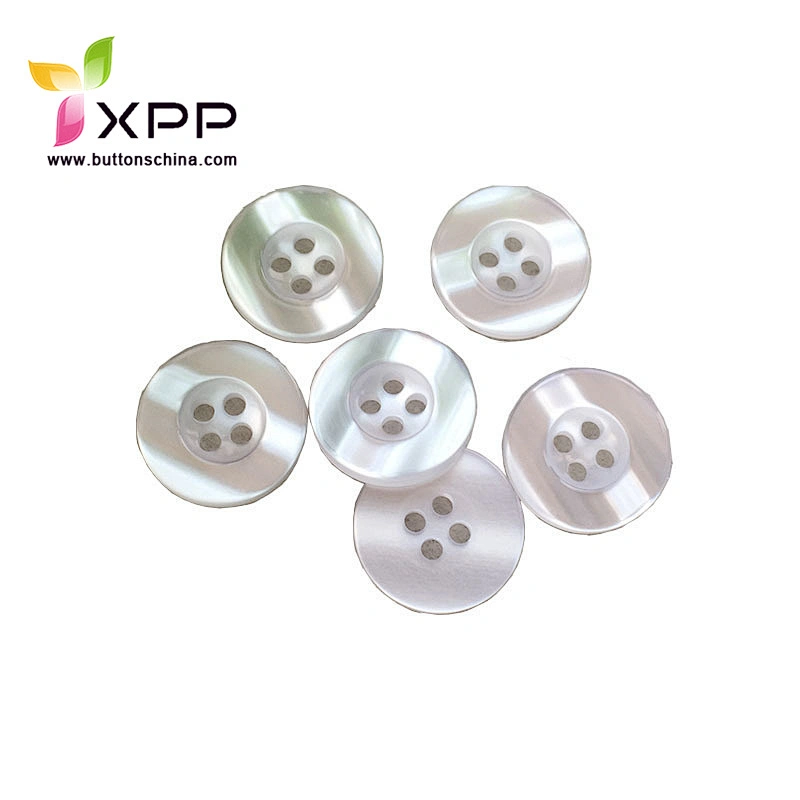 polyester button and plastic button chalk button with laser logo fashion 4h button chalk button 4h laser logo button
