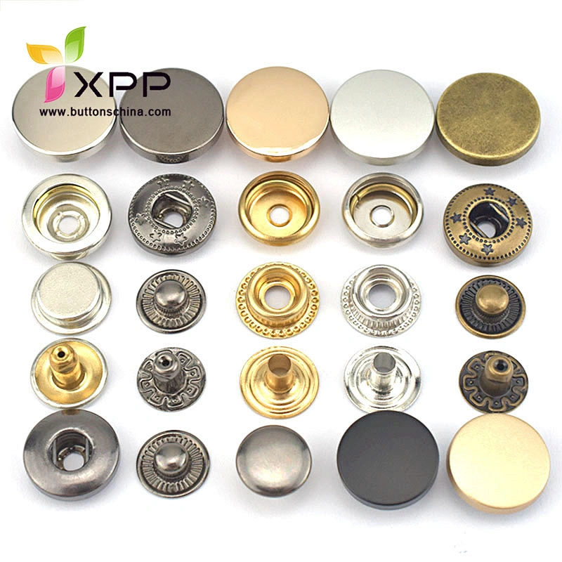 spring type snap button metal spring snap button metal snap button 4 parts snap button