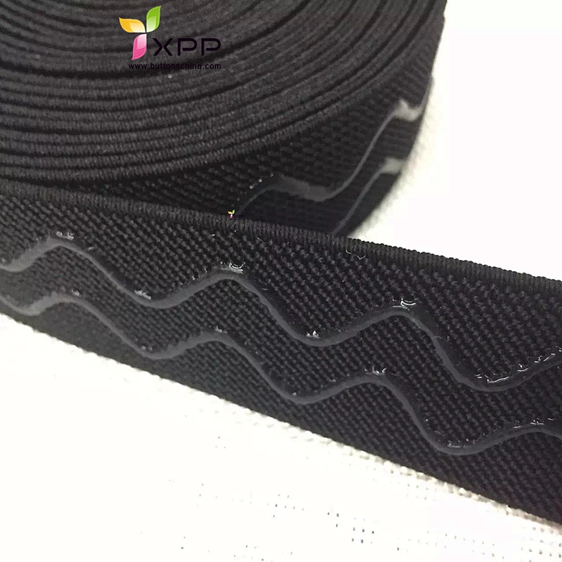 Custom Silicone Embossed Print Elastic Waistband for Underwear/Garments button hole elastic tape button hole elastic webbing elastic  jacquard elastic webbing jacquard waistband elastic tape