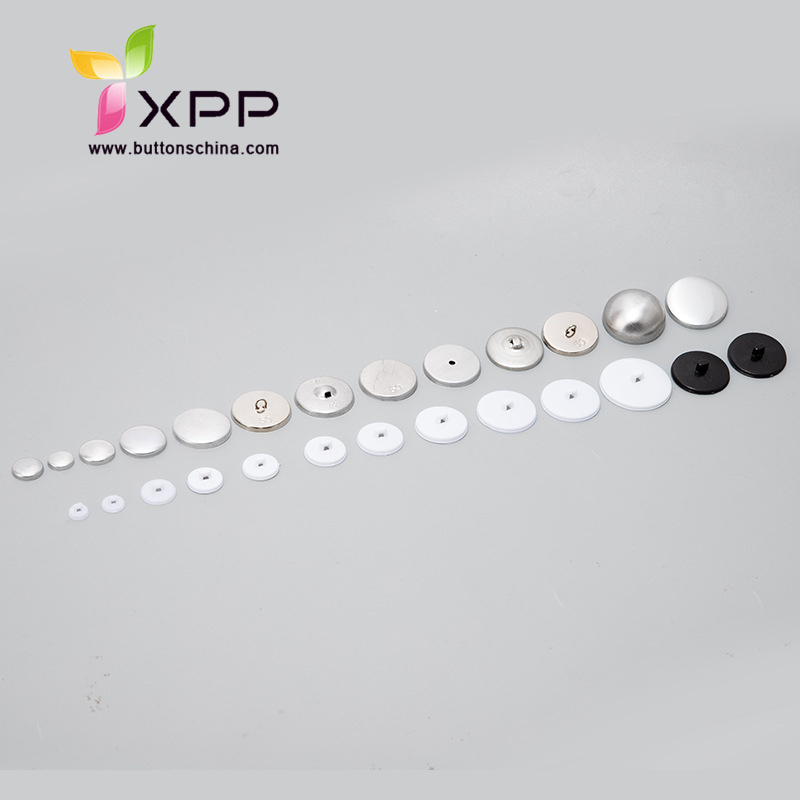 aluminium button with plastic bottom