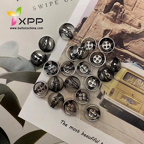 high quality plastic shier button solid color shirt button silver plating button