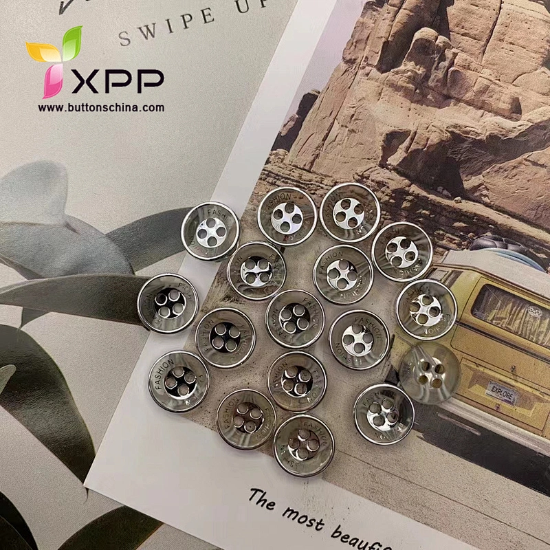 fashion shirt button polyester shirt button fashion plastic plating button silver plating button