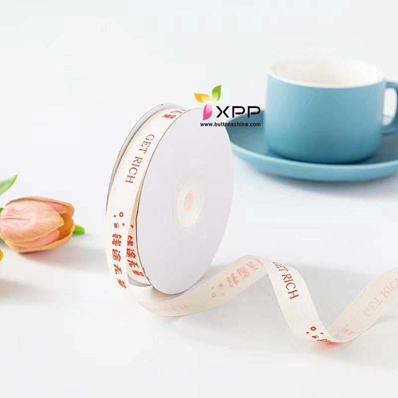 Many color logo Print and white 100% cotton tape cotton dot  tape print  dot cotton belt white dot print fabric tape