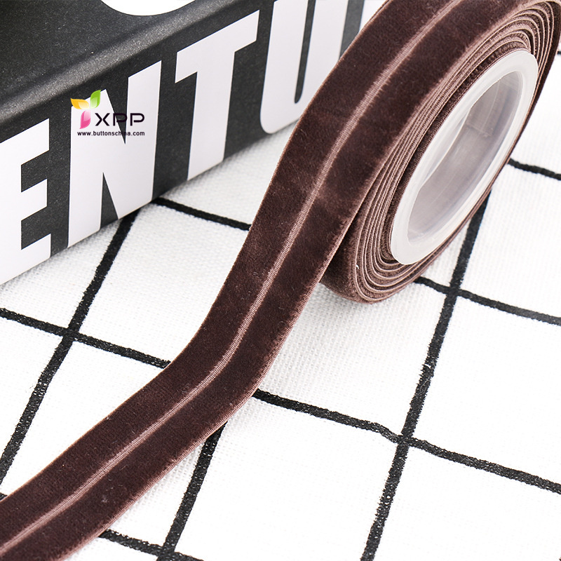 Fold face velvet tape polyester many color single face velvet tape fold velvet polyester tape yellow color tape fold