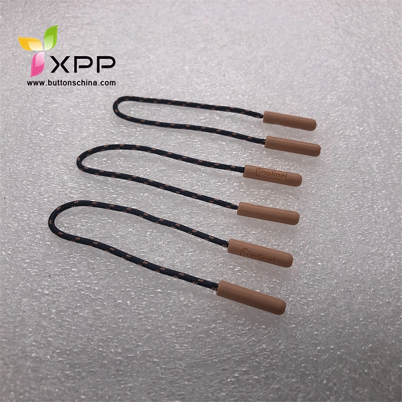 Rubber cord slider puller  zipper puller for sports garments