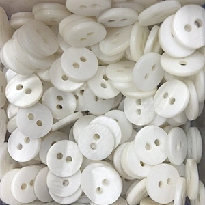 natural white river shell button